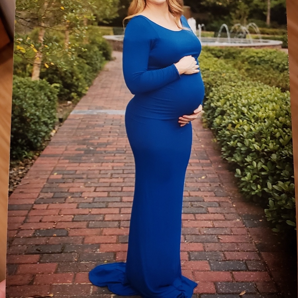 💙Blue Fitted Maternity Gown💙